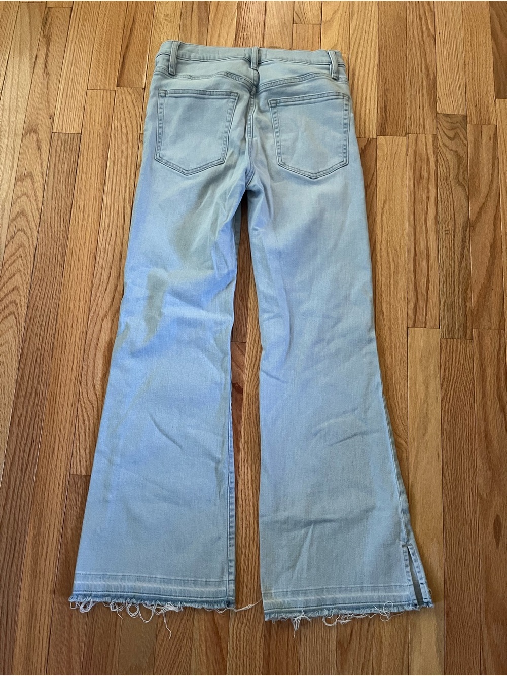 Frame Le Easy Flare Light Wash Flare Jeans 29 Raw Hem High Rise Western Capsule - Picture 6 of 7